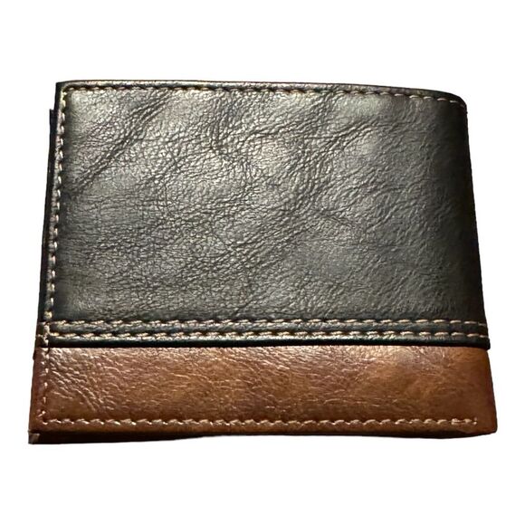 Columbia Men's Slimfold Leather Wallet Two Tone Brown - Picture 5 of 5